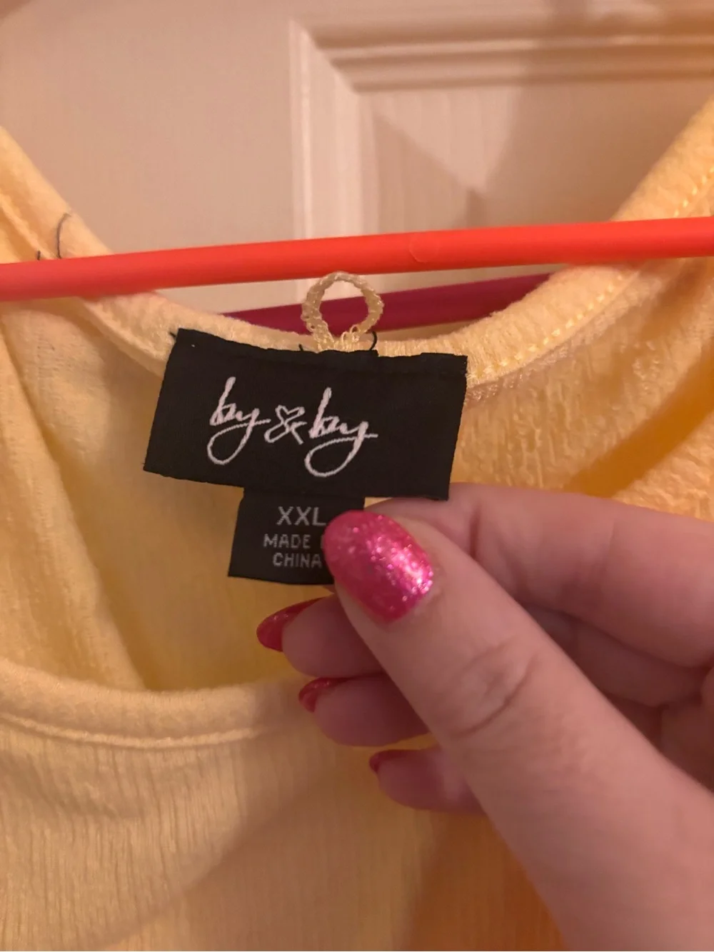 by & by Pale Yellow Cold-Shoulder Short Sleeve Top